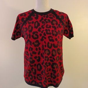 Anne Klein animal knit short sleeved sweater
